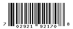 UPC barcode number 702921921708