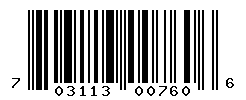UPC barcode number 703113007606