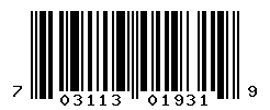 UPC barcode number 703113019319