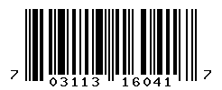 UPC barcode number 703113160417