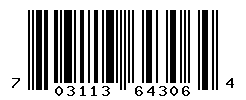 UPC barcode number 703113643064
