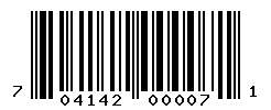 UPC barcode number 704142000071