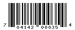 UPC barcode number 704142000354