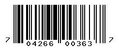 UPC barcode number 704266003637