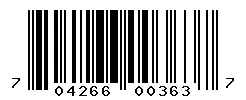 UPC barcode 704266003637