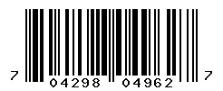 UPC barcode number 704298049627