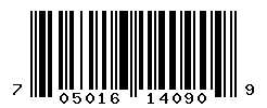 UPC barcode number 705016140909