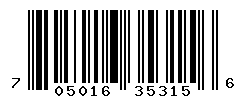 UPC barcode number 705016353156