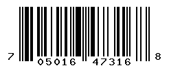 UPC barcode number 705016473168