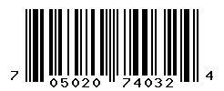 UPC barcode number 705020740324