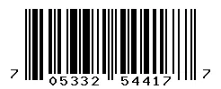UPC 705332544177 barcode image