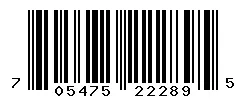 UPC barcode 705475222895
