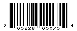 UPC barcode number 705928050754
