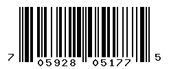 UPC barcode number 705928051775