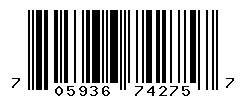 UPC barcode number 705936742757