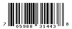 UPC barcode number 705988314438