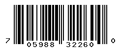 UPC barcode number 705988322600