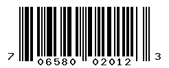 UPC barcode number 706580020123