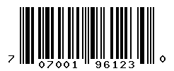 UPC barcode number 707001961230
