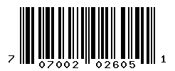 UPC barcode number 707002026051