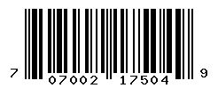 UPC barcode number 707002175049