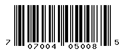 UPC barcode number 707004050085