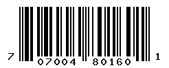 UPC barcode number 707004801601