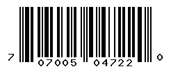 UPC barcode 707005047220
