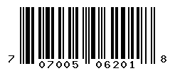 UPC barcode number 707005062018