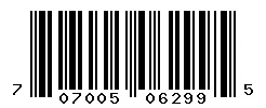 UPC 707005062995 barcode image