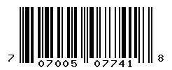 UPC barcode 707005077418
