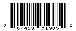 UPC barcode 707418019050