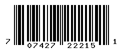 UPC barcode number 707427222151