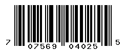 UPC barcode 707569040255