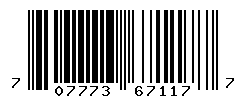 UPC barcode number 707773671177