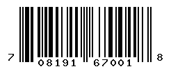 upc 708191670018 barcode image