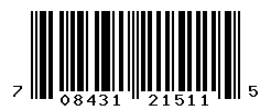 UPC barcode number 708431215115