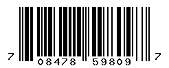 UPC barcode number 708478598097