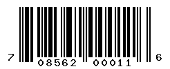 UPC barcode number 708562000116