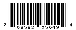 UPC barcode number 708562050494