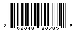 UPC barcode number 709046807658