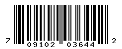 UPC barcode number 709102036442