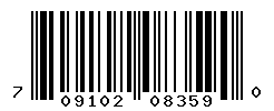 UPC barcode number 709102083590