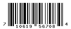 UPC barcode 710619567084