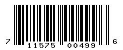UPC barcode number 711575004996