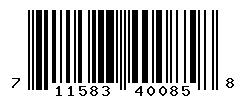 UPC barcode number 711583400858