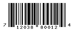 UPC barcode number 712038800124