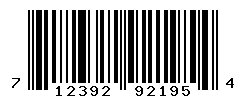 UPC barcode number 712392921954
