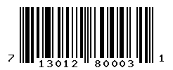 UPC barcode number 713012800031