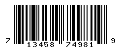 UPC barcode number 713458749819